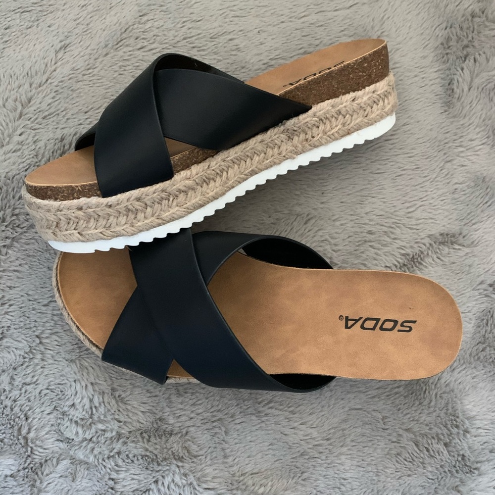 Platform Espadrille Slides